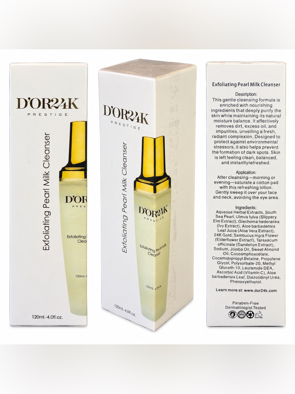 D’OR24K Exfoliating Pearl Milk Cleanser 4oz NIB